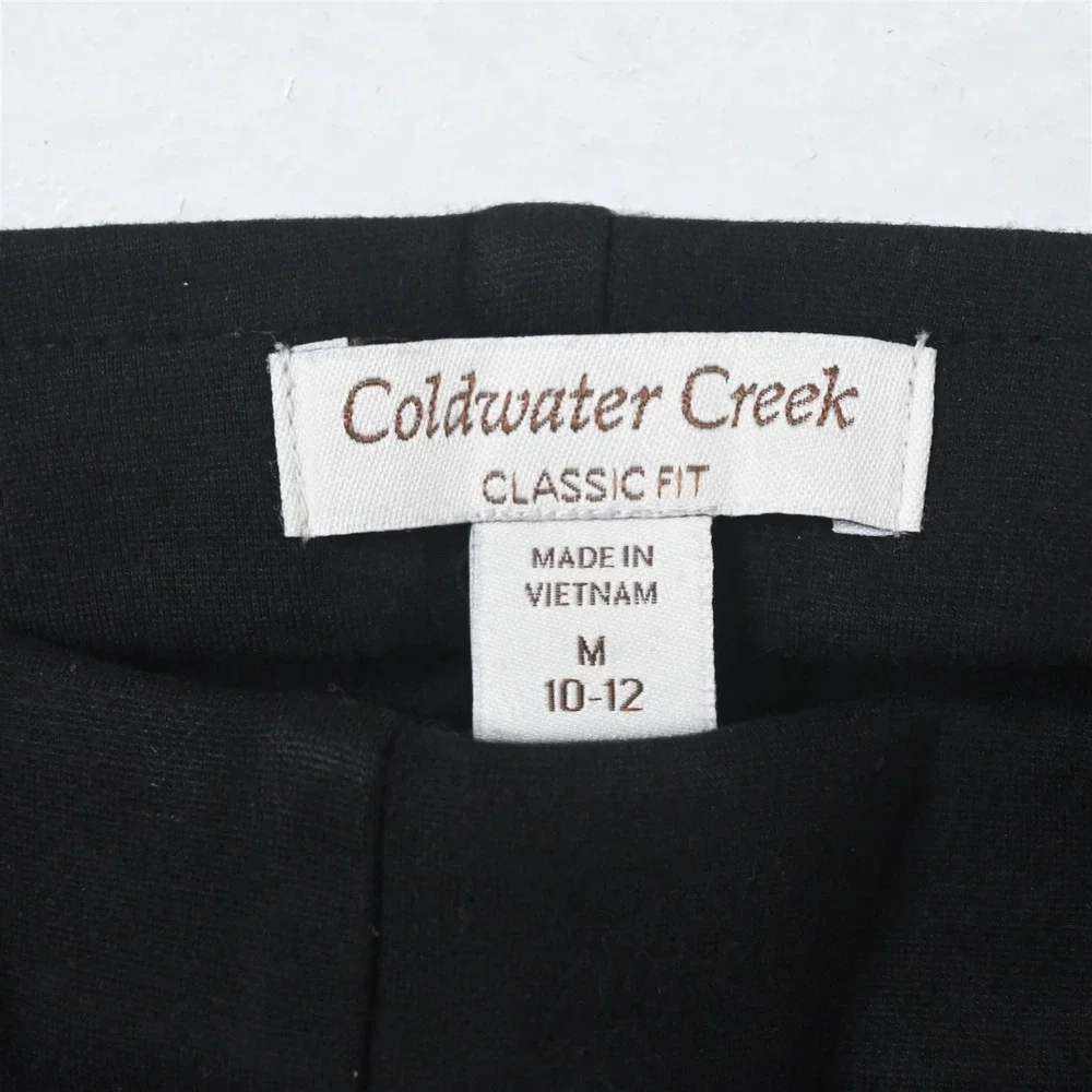 Coldwater Creek Medium (10-12) Black Ponte Pull On Bootcut Dress Womens‎ Pants